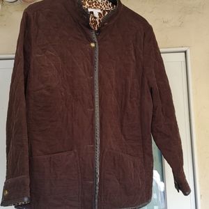 Charter Club quilted brown jacket